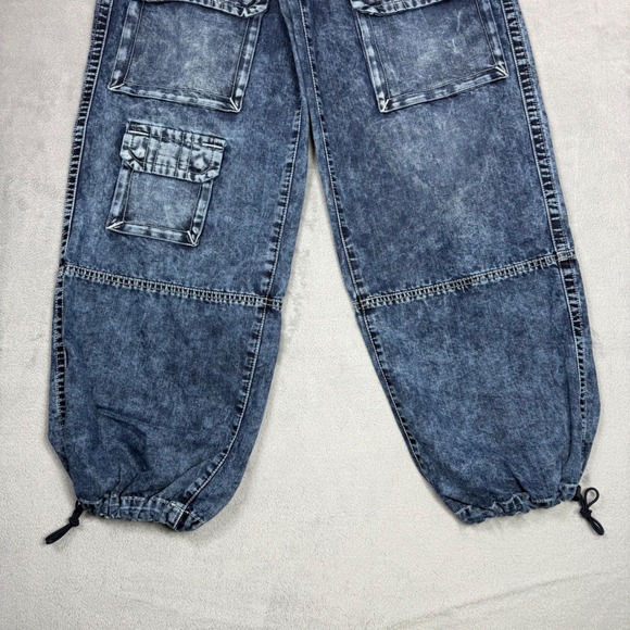 True Religion Women's Jessie Super Baggy Cargo Big T Jeans Blue‎ Size 25 - Picture 7 of 14